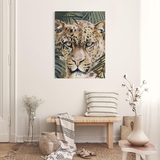 Cuadros en lienzo de flores Leopard In The Jungle