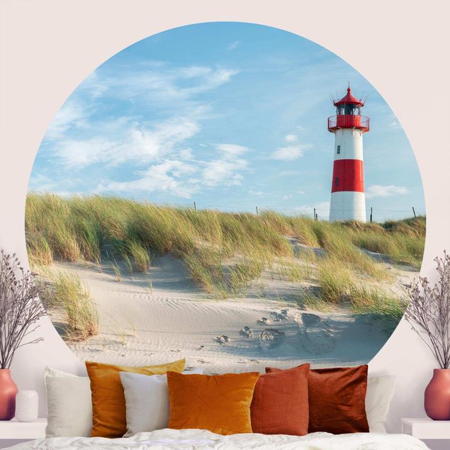 Papel pintado dunas Lighthouse At The North Sea