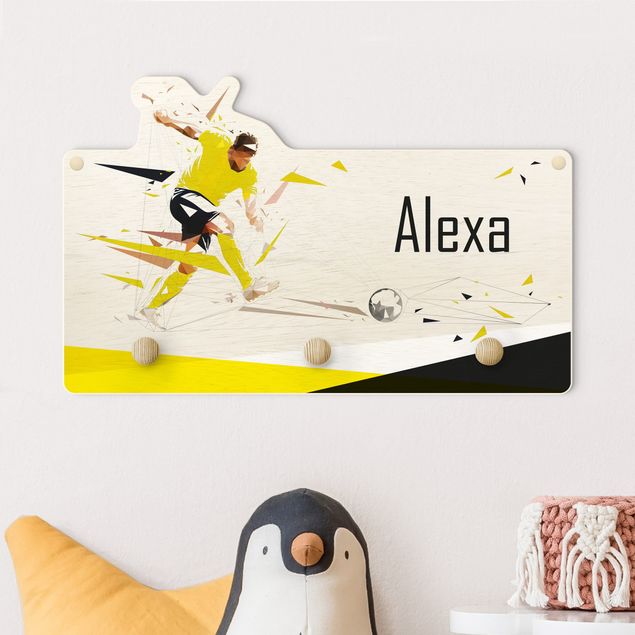Decoración infantil pared Favourite Club Yellow Black With Customised Name
