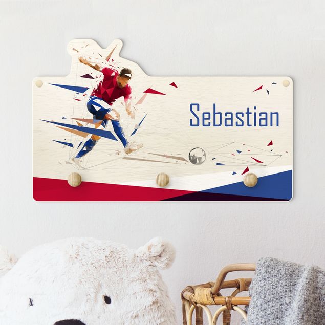 Decoración infantil pared Favourite Club Red Blue With Customised Name