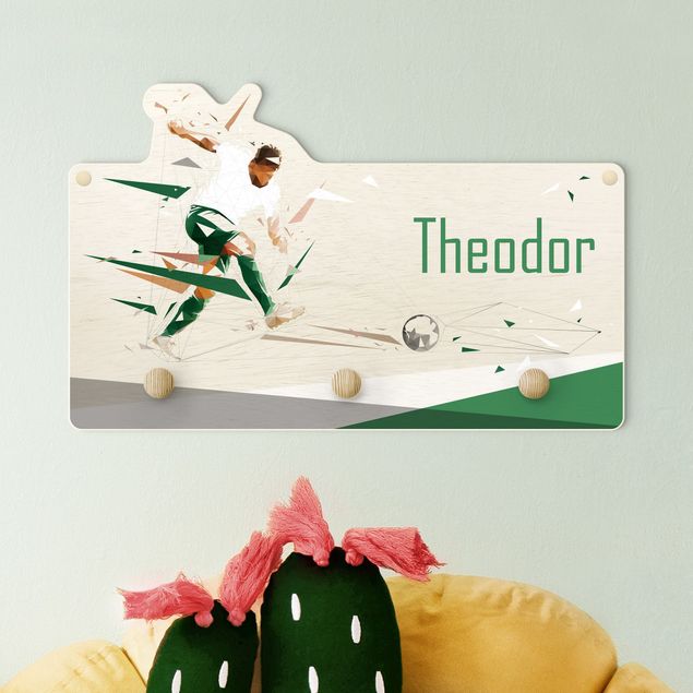 Percheros de pared con frases Favourite Club White Green With Customised Name