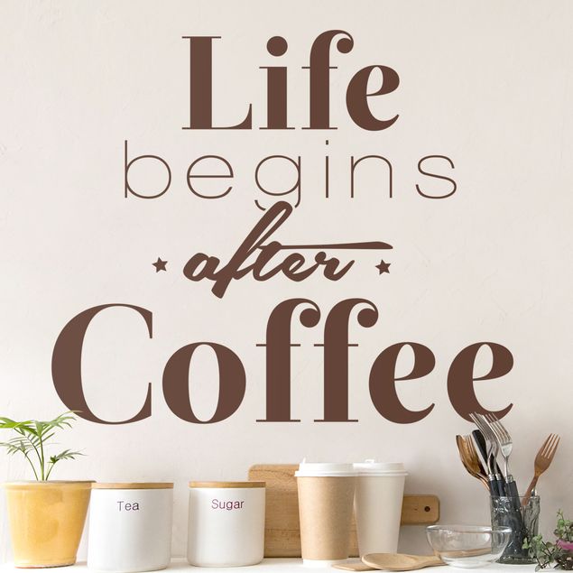 Vinilos pared Life begins after coffee