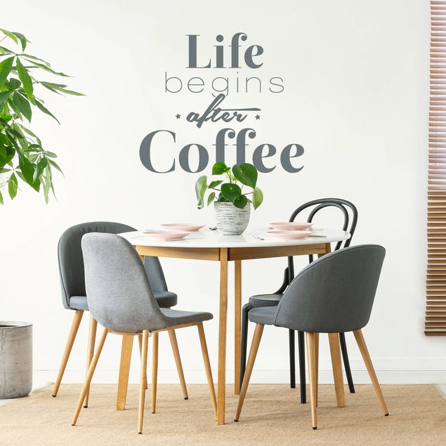 Vinilos frases Life begins after coffee