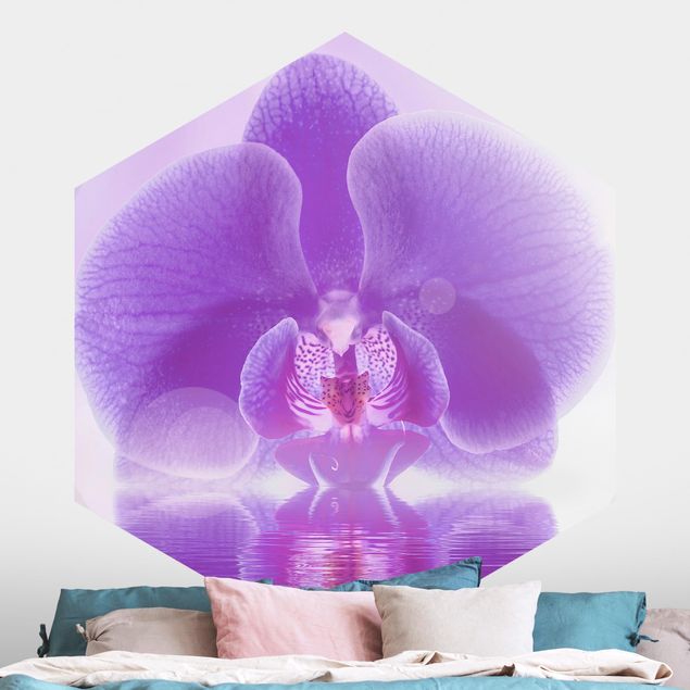 Papel pintado orquídeas Purple Orchid On Water