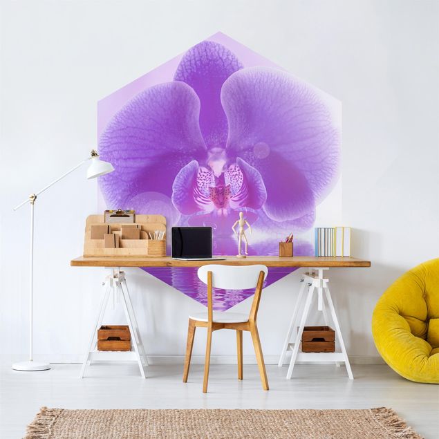 Papel pintado moderno Purple Orchid On Water
