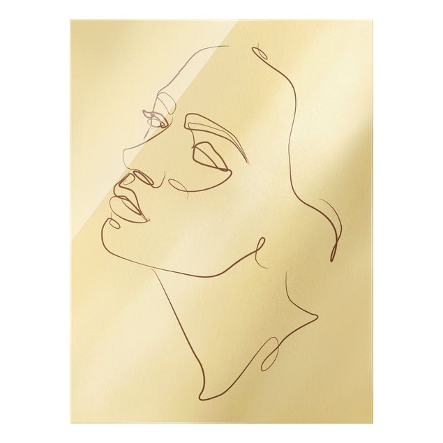 Tableros magnéticos de vidrio Line Art - Woman Dreaming Face