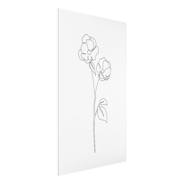 Cuadro retratos Line Art Flowers - Poppy Flower
