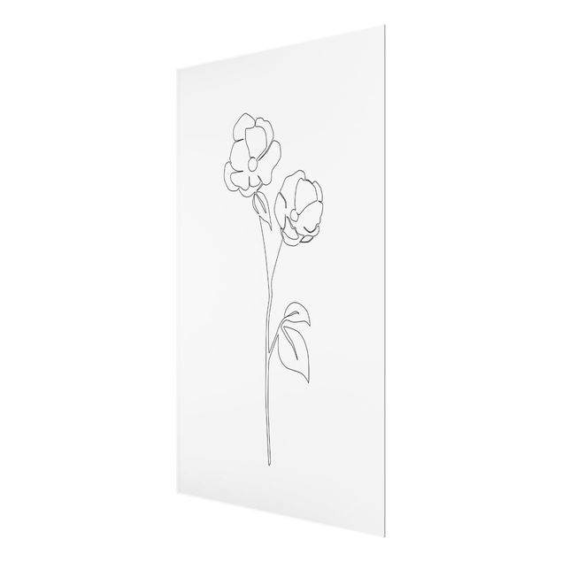 Cuadros modernos blanco y negro Line Art Flowers - Poppy Flower