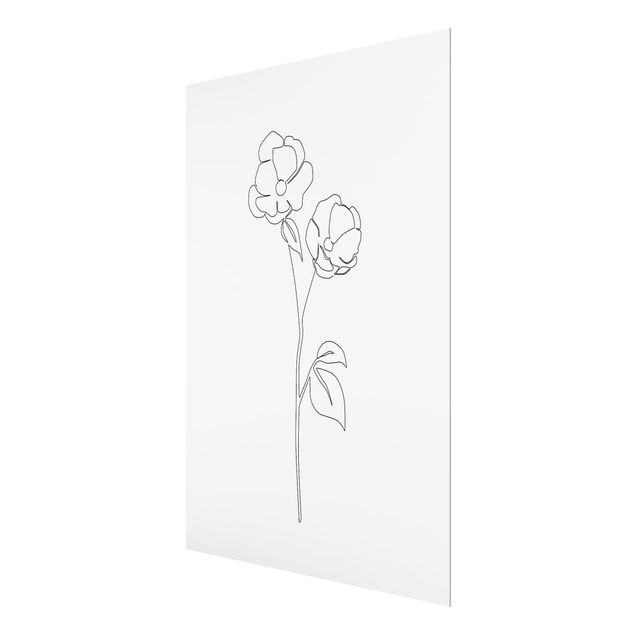 Cuadros modernos blanco y negro Line Art Flowers - Poppy Flower