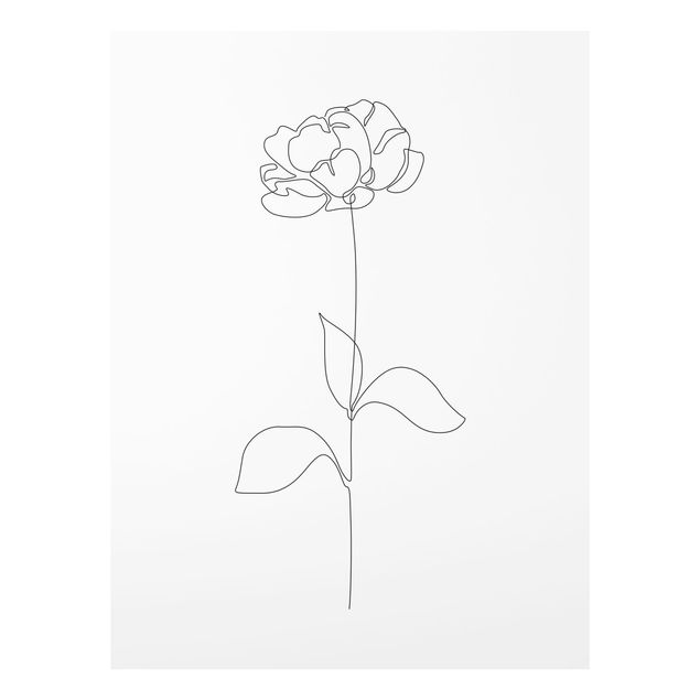 Cuadros a blanco y negro Line Art Flowers - Peony