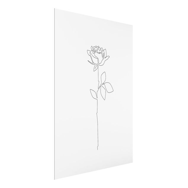 Cuadros modernos y elegantes Line Art Flowers - Rose