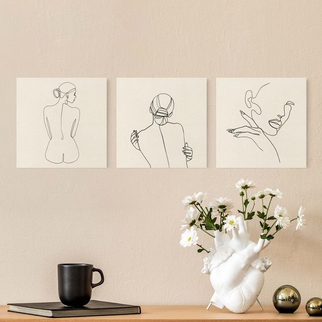 Cuadros famosos Line Art Women Nude Drawing Black And White Set