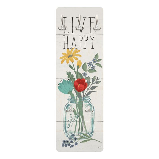 Percheros de pared Live Happy - Flower vase on wood