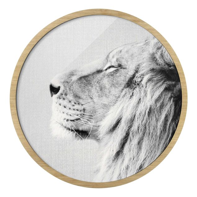 Cuadros redondos Lion Leopold Black And White