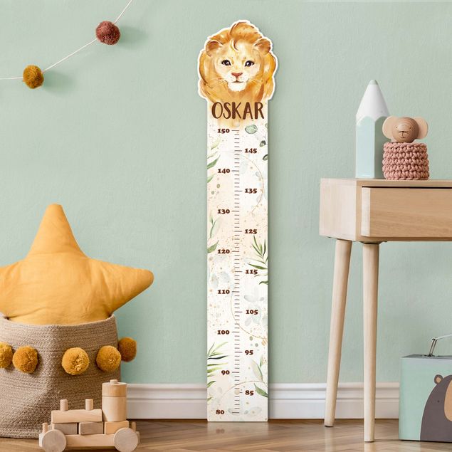 Medidor infantil de pared Lion with custom name