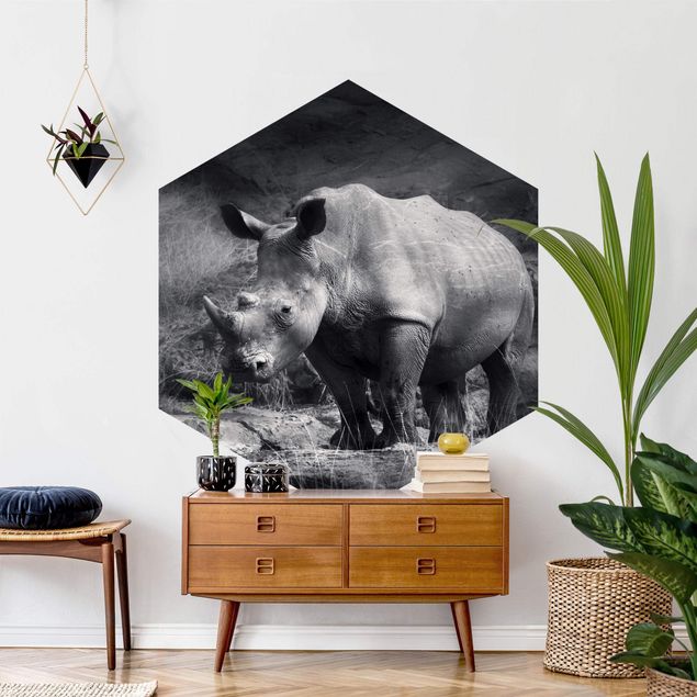 Papel pintado salón moderno Lonesome Rhinoceros