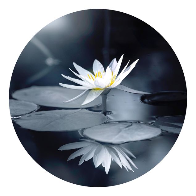 Papel pintado tonos azules Lotus Reflection In The Water