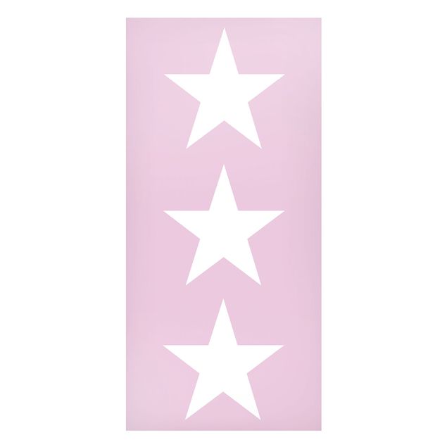 Cuadros de patrones Big White Stars on Pink