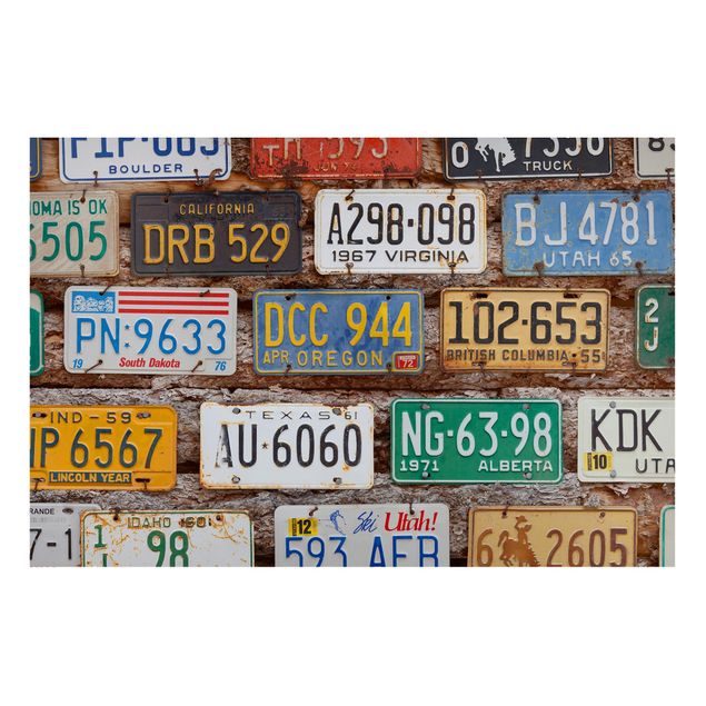 Tableros magnéticos frases American License Plates On Wood