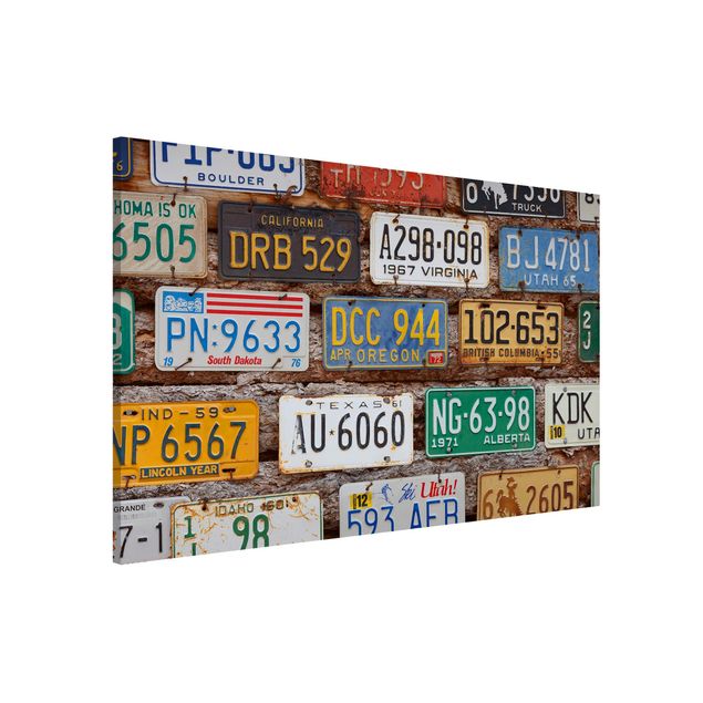 Decoración cocina American License Plates On Wood