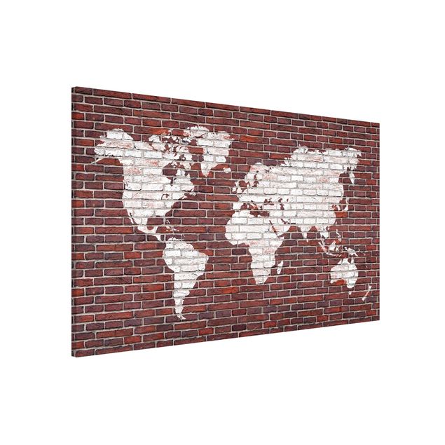 Decoración en la cocina Brick World Map