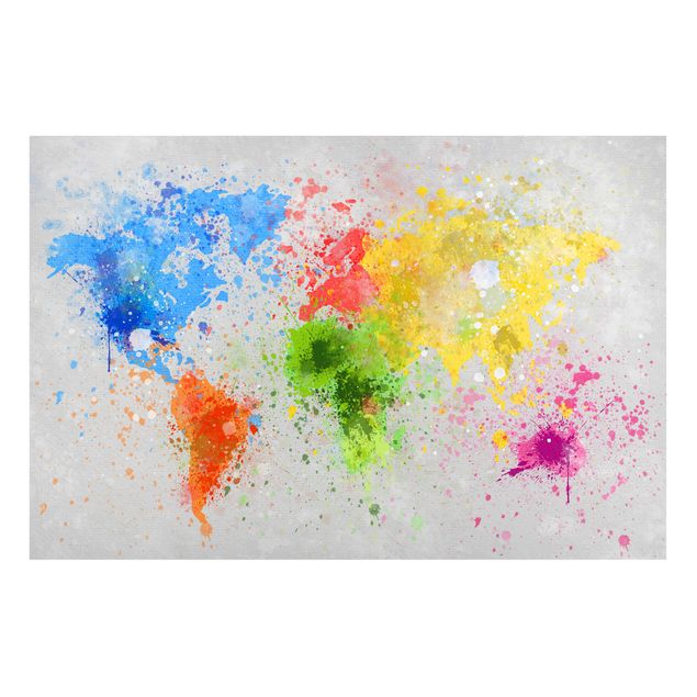 Tableros magnéticos mapamundi Colourful Splodges World Map