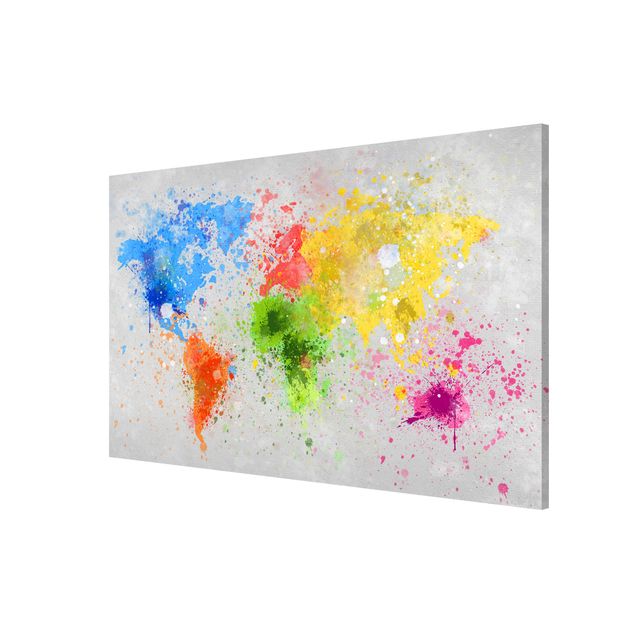 Cuadro de mapamundi Colourful Splodges World Map