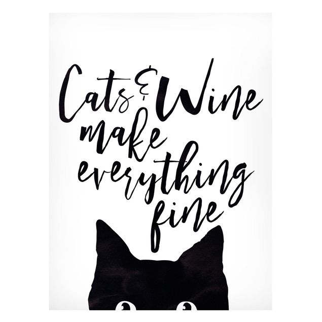 Cuadros de gatos Cats And Wine make Everything Fine