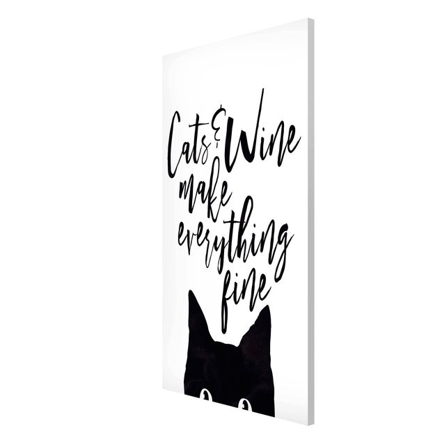 Tableros magnéticos frases Cats And Wine make Everything Fine