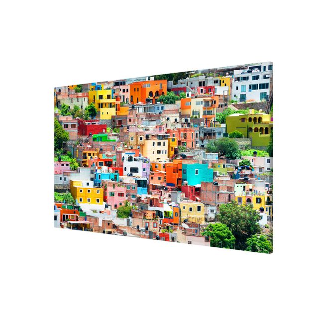 Cuadros modernos Coloured Houses Front Guanajuato