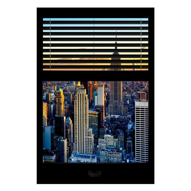 Cuadros Nueva York Window View Blinds - Sunrise New York