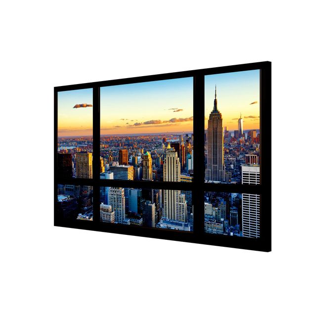cuadros-3d Window view - Sunrise New York