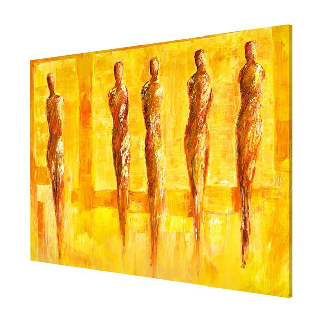 Cuadros abstractos modernos Petra Schüßler - Five Figures In Yellow