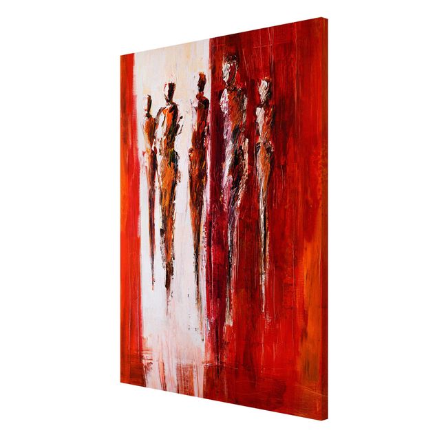 Cuadros abstractos modernos Petra Schüßler - Five Figures In Red 01
