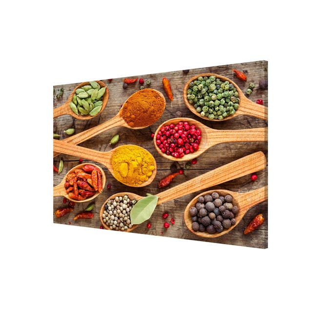 Cuadros naranja Spices On Wooden Spoon