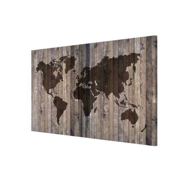 Tableros magnéticos efecto madera Wood World Map