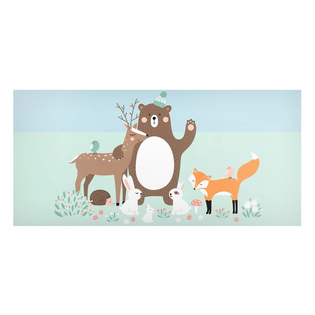 Tableros magnéticos animales Forest Friends with forest animals blue