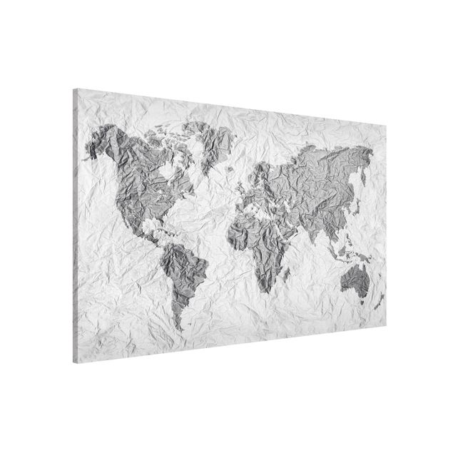 Decoración cocina Paper World Map White Grey