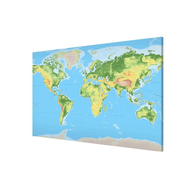 Cuadros mapamundi Physical World Map