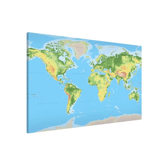 Decoración de cocinas Physical World Map