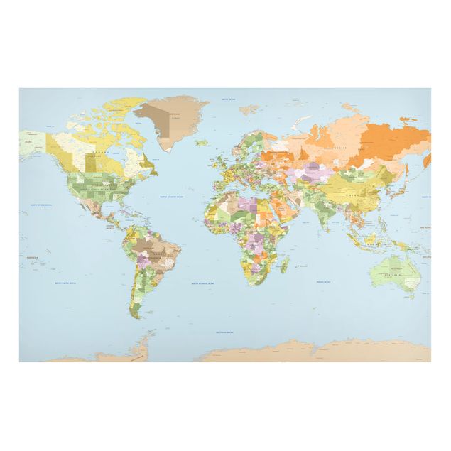Tableros magnéticos mapamundi Political World Map