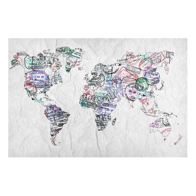 Tableros magnéticos mapamundi Passport Stamp World Map