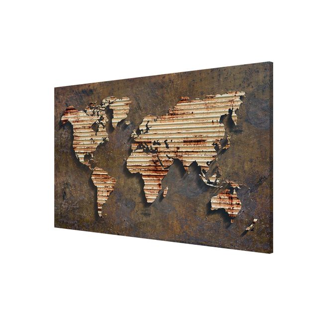 Cuadros mapamundi Rust World Map