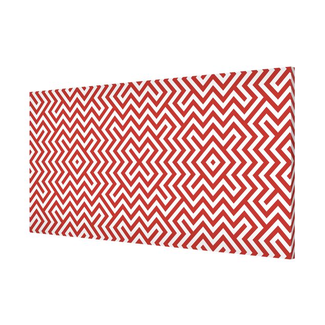 Cuadros modernos y elegantes Red Geometric Stripe Pattern