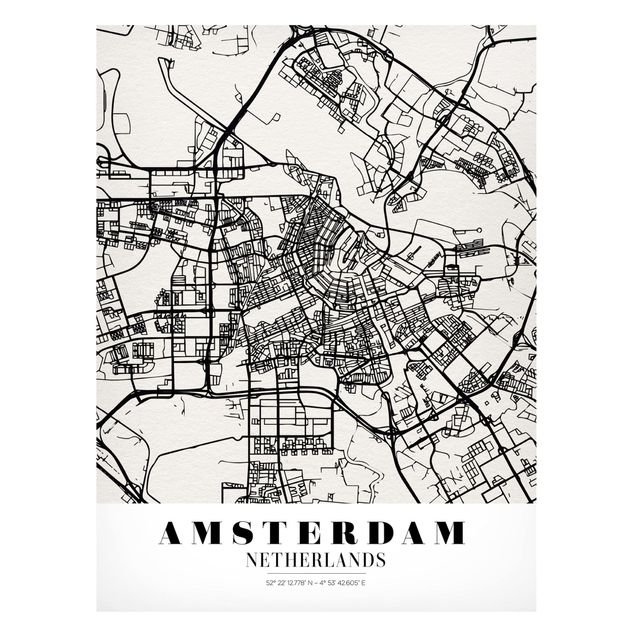 Tableros magnéticos mapamundi Amsterdam City Map - Classic