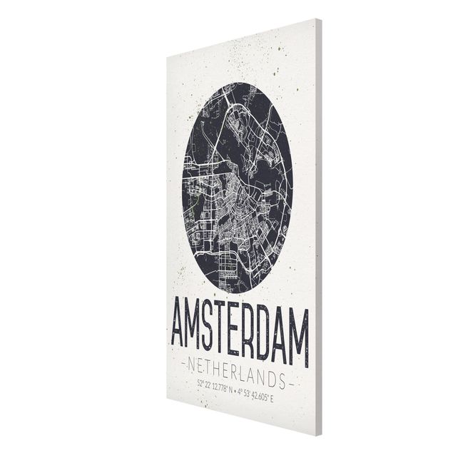 Tableros magnéticos frases Amsterdam City Map - Retro