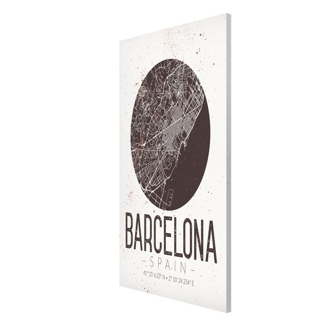 Tableros magnéticos frases Barcelona City Map - Retro