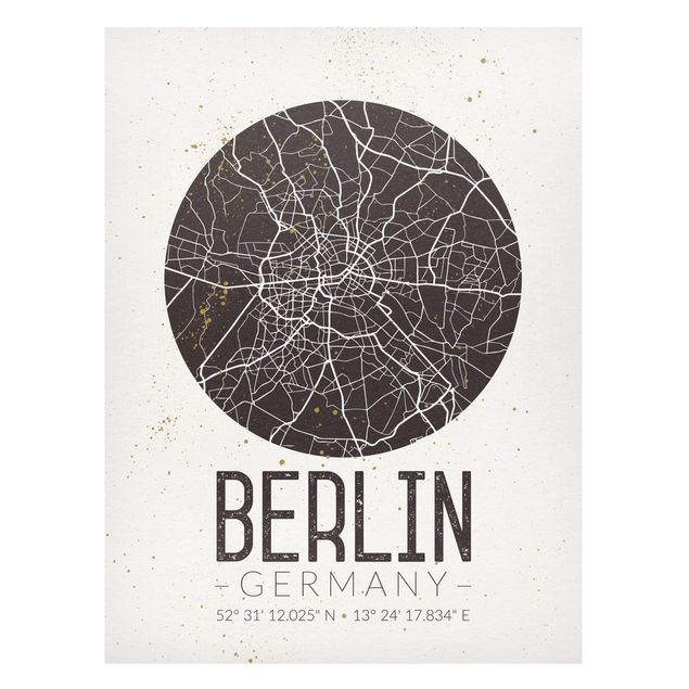 Tableros magnéticos mapamundi City Map Berlin - Retro