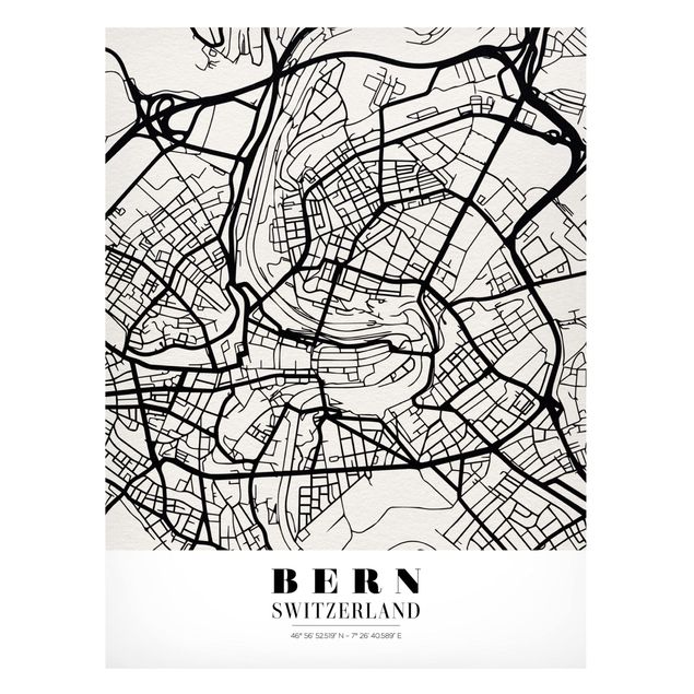 Tableros magnéticos mapamundi Bern City Map - Classical