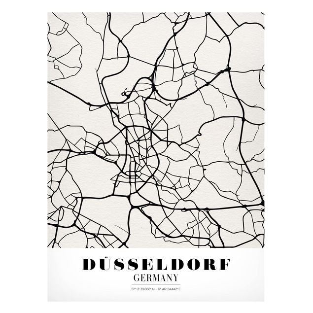 Tableros magnéticos mapamundi Dusseldorf City Map - Classic